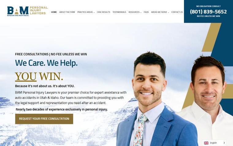 BAM Injury Lawyers homepage