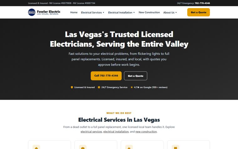 Fowler Electric homepage
