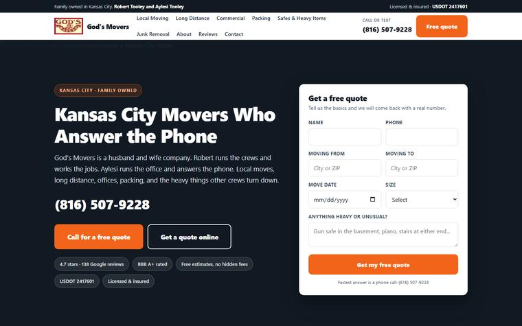God's Movers homepage