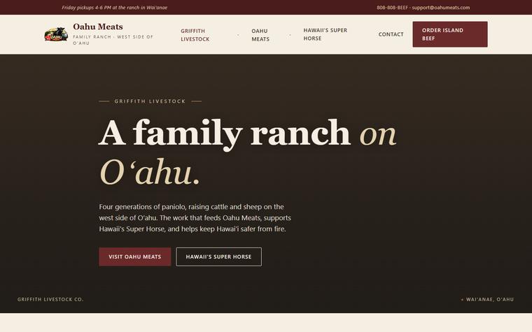 Oahu Meats homepage