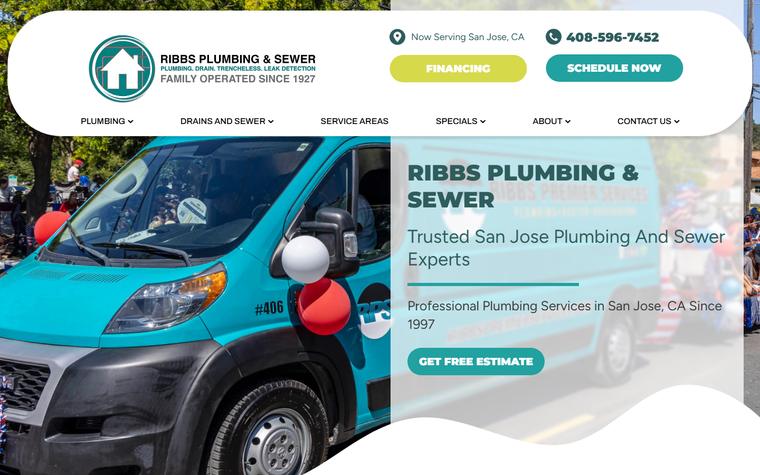 Ribbs Plumbing and Sewer homepage
